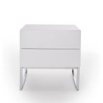 High Gloss White 2 Drawers Bedside Table 3