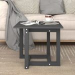 Black Square Oak Wooden Bedside Table 3