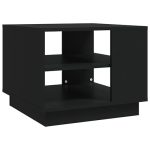 Black Wooden Shelved Bedside Table 2