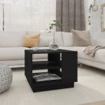 Black Wooden Shelved Bedside Table 3