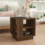 Brown Wooden Shelved Bedside Table 3