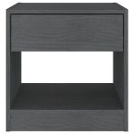 Chic Grey Pinewood 1 Drawer Bedside Table