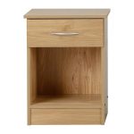 Elegant Oak wood 1 Drawer Bedside Table2