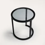 Glass Round Black Sofa Bedside 3