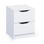 Modern 2 Drawer Bedside High Gloss White