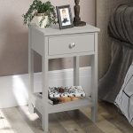 Petite Grey 1 Drawer Bedside Table