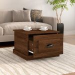 Square Brown Wooden Drawered Bedside Table 4