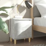 Stylish Concrete effect Wooden Bedside Table