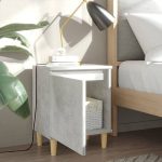 Stylish Concrete effect Wooden Bedside Table 3